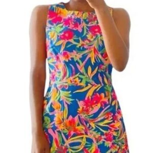 J.Crew 100% Cotton Colorful Tropical Sleeveless Lined Shift Dress Size 00